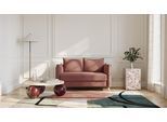 BRUNO Schlafsofa 120cm in Hazelnut Rot Braun | Pillow | stabiles Massivholz & Boxspringkomfort