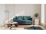 BRUNO Schlafsofa 160cm in Petrol Türkis | Pillow | stabiles Massivholz & Boxspringkomfort