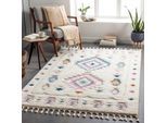 Teppich LIVABLISS "GALESBURG", beige (creme), B:160cm H:34,8mm L:213cm, Kunstfaser, Teppiche, Teppich, Moderner Shaggy Teppich mit besonders weichem Hochflor