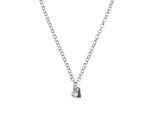 Kette mit Anhänger TOM TAILOR "Herz-Motiv", edelstahlfarben, weiß, Halsketten, Damen, Edelstahl, L: 45 B: 3,3mm, mit Zirkonia (synth.), B:3,3mm