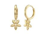 Paar Creolen AMOR "Blume-Motiv", gold (gelbgoldfarben), Ohrringe, Damen, Silber 925 (Sterlingsilber)