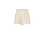 Kurze Hose aus Baumwolle ecru mit gesticktem Logo