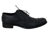 Dolce & Gabbana Dunkelblaue Leder Wingtip Oxford Anzugschuhe