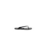 MACH & MACH Black Rubber Flache Sandalen