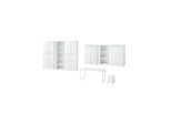 Büro-Set 8-tlg Komplettbüro MUENCHEN Weiß Schreibtisch, 6 Schränke, Container Glasfront Soft-Close Abschließbar Made in Germany Kadima Design