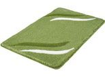 Badematte KLEINE WOLKE "Florenz, Badvorleger, Badezimmer Teppich" Gr. 2, grün (kiwigrün), H:18mm, Kunstfaser, Badematten, Badematte, Badteppich, Wellen Design, Melange Optik, waschbar