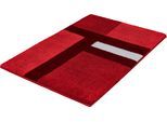 Badematte KLEINE WOLKE "»Ariana«, Badvorleger, Badezimmer Teppich", rot (rubin), H:20mm, Polyester, Badematten, Badematte, Geometrisches Design mit kontrastierendem Mittelstreifen