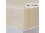 Bettlaken FLORELLA "Edel Satin Spannbetttuch, 100% Baumwolle, Rundumgummi", beige (ivory), B:100cm L:200cm, Satin, Obermaterial: 100% Baumwolle CO., Bettlaken, Bettlaken