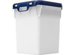Eimer, quadratisch, Volumen 46 l, mit UN-Zertifizierung, lebensmittelecht, stapelbar, mit Deckel, Ø 380 x H 475 mm, HDPE, blau