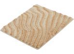 Badematte KLEINE WOLKE "Terrace, Badvorleger, Badezimmer Teppich", beige (sandbeige), H:23mm, Polyacryl, Badematten, Badematte, Badteppich, modernes Wellen Design, Hoch-Tief Effekt