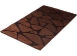 Badematte KLEINE WOLKE "Inspire, Badvorleger, Badezimmer Teppich" Gr. 1, braun (nussbraun), H:15mm, Kunstfaser, Badematten, Badematte, Badteppich, Stein Optik, waschbar