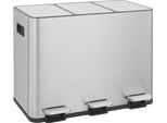 Mülleimer OTTO HOME "Garrin, Soft Close, Fassungsvermögen 3x 15 Liter", stainless steel matt, B:62,6cm H:48,4cm T:38,2cm, Edelstahl, Mülleimer, Mülleimer, Mülltrennsystem mit 3 separaten Innenbehältern und Fußtrittpedalen