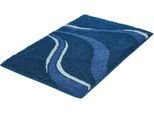Badematte KLEINE WOLKE "»Vento«, Badvorleger, Badezimmer Teppich", blau (mare), H:20mm, Polyacryl, Badematten, Badematte, Badteppich, modernes Welledesign, besonders weich
