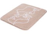 Badematte KLEINE WOLKE "Face, Badvorleger, Badezimmer Teppich", lila (pearl), H:18mm, Polyacryl, Badematten, Badematte, Badteppich, modernes Design, Motiv Gesichter, waschbar
