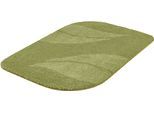 Badematte MEUSCH "Greta, Badvorleger, Badezimmer Teppich", grün (pistazie), H:20mm, Polyester, Badematten, Badematte, Badteppich mit dezentem, meliertem Blattmotiv