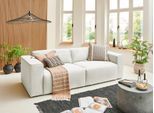 3-Sitzer HOME AFFAIRE "Noord mit Kedernaht, Breite 232 cm", beige (sand), B:232cm H:71cm T:96cm, 100% Polyester, Sofas, 3-Sitzer, Cord, Struktur, Webstoff, mit Wellenunterfederung, Massivholzrahmen