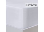 Bettlaken FLORELLA "Edel Satin Spannbetttuch, 100% Baumwolle, Rundumgummi", weiß, B:100cm L:200cm, Satin, Obermaterial: 100% Baumwolle CO., Bettlaken, Bettlaken