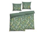 Bettwäsche FLORELLA "Alicee pfau Soft-Touch Satin, 50% Baumwolle, 50% Viskose", grün (pfau), B/L: 140cm x 200cm, 2 Stk., 2 Stk., Satin, B/L: 70cm x 90cm, Satin, Obermaterial: 50% Baumwolle CO. 50% Viskose CV. Obermaterial: 50% Baumwolle CO. 50% Viskose CV., Bettwäsche, Bettwäsche