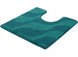 Badematte KLEINE WOLKE "»Onda«, Badvorleger, Badezimmer Teppich", grün (petrol), H:15mm, Polyacryl, Badematten, Badematte, Badteppich, modernes Ton in Ton Wellendesign, flauschig
