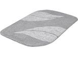 Badematte MEUSCH "Greta, Badvorleger, Badezimmer Teppich", grau (silbergrau), H:20mm, Polyester, Badematten, Badematte, Badteppich mit dezentem, meliertem Blattmotiv