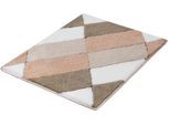 Badematte KLEINE WOLKE "Ayana, Badvorleger, Badezimmer Teppich", bunt (seide), H:15mm, Polyacryl, Badematten, Badematte, Badteppich, modernes Rauten Design, leichter Hoch-Tief Effekt