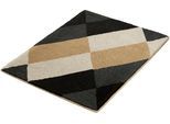 Badematte KLEINE WOLKE "Ayana, Badvorleger, Badezimmer Teppich", schwarz, H:15mm, Polyacryl, Badematten, Badematte, Badteppich, modernes Rauten Design, leichter Hoch-Tief Effekt