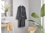 Unisex-Bademantel KLEINE WOLKE "Chill, ideal für Sauna & Spa, Hotelbademantel, Morgenmantel" Gr. L, grau (anthrazit), L:120cm, Baumwolle, Hausmäntel, Unisex-Bademantel, für Damen & Herren, Uni Farben, zwei Taschen, S/M, L/XL