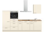 Küchenzeile NOBILIA "Touch I", NEU: individuell anpassbar mit gratis Profi-Beratung", weiß (küche: weiß, korpus: magnolia matt, arbeitsplatte: eiche sierra nachbildung), B:300,3cm H:216,6cm T:60cm, Komplettküchen-Sets, Küchenzeile, vormontiert, Breite 300 cm, Ausrichtung wählbar, wahlw. mit E-Geräten