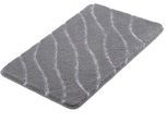 Badematte KLEINE WOLKE "Tram, Badvorleger, Badezimmer Teppich", grau (anthrazit), H:20mm, Polyacryl, Badematten, Badematte, Badteppich, modernes Wellen Design, Hoch-Tief Effekt