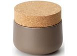Vorratsdose CONTINENTA, grau (taupe), H:15cm Ø:10,5cm, Keramik, Kork, Lebensmittelaufbewahrungsbehälter, Vorratsdose, 10,5 x 15 cm