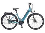E-Bike PROPHETE "Geniesser 5.0 mit Gates Riemenantrieb" Gr. 46, blau (blau, schwarz), Elektrofahrräder, 46cm, 28 Zoll (71,12cm), Suntour Parallelogramm Federsattelstütze