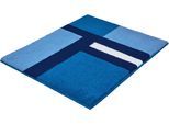 Badematte KLEINE WOLKE "»Ariana«, Badvorleger, Badezimmer Teppich", blau (royalblau), H:20mm, Polyester, Badematten, Badematte, Geometrisches Design mit kontrastierendem Mittelstreifen