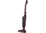 GRUNDIG Akku-Bodenstaubsauger "VCH 9930", rot (berry, schwarz), B:16,1cm H:119cm T:34,5cm, Akkusauger, 2‑in‑1 Akku‑Staubsauger mit 14,4V & 45 Min Laufzeit