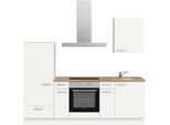 Küchenzeile NOBILIA "Touch I", NEU: individuell anpassbar mit gratis Profi-Beratung", weiß (küche: weiß, korpus: alpinweiß, arbeitsplatte: eiche sierra nachbildung), B:240,3cm H:216,6cm T:60cm, Komplettküchen-Sets, Küchenzeile, vormontiert, Breite 240 cm, Ausrichtung wählbar, wahlw. mit E-Geräten