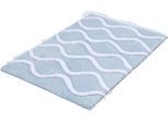 Badematte KLEINE WOLKE "Piana, Badvorleger, Badezimmer Teppich", blau (stahlblau), H:23mm, Polyester, Badematten, Badematte, Badteppich, modernes Wellen 3D-Design