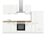 Küchenzeile NOBILIA "Touch I", NEU: individuell anpassbar mit gratis Profi-Beratung", weiß (küche: weiß, korpus: alpinweiß, arbeitsplatte: eiche sierra nachbildung), B:300,3cm H:216,6cm T:60cm, Komplettküchen-Sets, Küchenzeile, vormontiert, Breite 300 cm, Ausrichtung wählbar, wahlw. mit E-Geräten