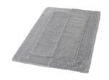 Badematte KLEINE WOLKE "Havanna, Badvorleger, Badezimmer Teppich" Gr. 51, bunt (silbergrau), H:16mm, Baumwolle, Badematten, Badematte, Badteppich, Uni Farben, Hoch-Tief Effekt, mit Bordüre