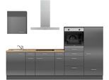 Küchenzeile NOBILIA "Flash I", NEU: individuell anpassbar mit gratis Profi-Beratung", grau (küche: grau, korpus: schiefergrau, arbeitsplatte: eiche sierra nachbildung), B:300,3cm H:216,6cm T:60cm, Komplettküchen-Sets, Küchenzeile, vormontiert, Breite 300 cm, Ausrichtung wählbar, wahlw. mit E-Geräten