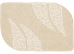 Badematte MEUSCH "Greta, Badvorleger, Badezimmer Teppich", seide, H:20mm, Polyester, Badematten, Badematte, Badteppich mit dezentem, meliertem Blattmotiv