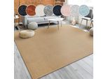 Teppich PACO HOME "Porto 890", gold (goldfarben), B:80cm H:13mm L:150cm, Obermaterial: 100% Polypropylen, Teppiche, Teppich, Kurzflor, Uni-Farben, ideal im Wohnzimmer & Schlafzimmer