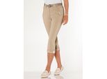Caprijeans CASUAL LOOKS, Damen, Gr. 24, Kurzgrößen, beige, 98% Baumwolle, 2% Elasthan, unifarben, 3/4-Länge, Jeans