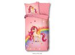 Mid.you Kinderbettwäsche, Pink, Textil, Pferd, 135x200 cm, Oeko-Tex® Standard 100, weiche und anschmiegsame Oberfläche, atmungsaktiv, pflegeleicht, Schlaftextilien, Bettwäsche, Kinderbettwäsche