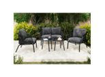 Ambia Garden Gartenset, Grau, Textil, 5-teilig, Füllung: Schaumstoff,Polyester, Bsci, Gartenmöbel, Gartenmöbel-Sets