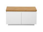 Novel Garderobenbank, Weiß, Eiche, Holz, Eiche, massiv, 1-Sitzer, 80x43x41.5 cm, Bsci, Garderobe, Garderobenbänke, Garderobenbänke