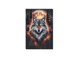 Perlen-Stickbild "Wolf", 22 x 33 cm