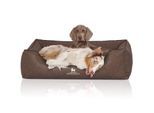 Knuffelwuff Hundebett Henderson aus marmoriertem Kunstleder braun XL