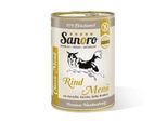 Sanoro Menü Classic vom Rind mit 55% Fleischanteil mit Bio-Kartoffel und Bio-Karotte 12x400g