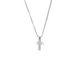 Kette mit Anhänger TOM TAILOR "Kreuz-Motiv", edelstahlfarben, Halsketten, Herren, Edelstahl, L: 60 B: 2,4mm, B:2,4mm