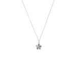 Kette mit Anhänger PRINZESSIN LILLIFEE "Blume-Motiv", bunt (silberfarben, rosa, lila, grün), Halsketten, Mädchen, Silber 925 (Sterlingsilber), L: 38 B: 1,2mm, mit Zirkonia (synth.), B:1,2mm