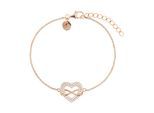 Armband TOM TAILOR "Herz, Unendlichkeitsschleife/Infinity", roségoldfarben, weiß, weiß, Armbänder, Damen, 20cm, Silber 925 (Sterlingsilber), Armband, mit Zirkonia (synth.)